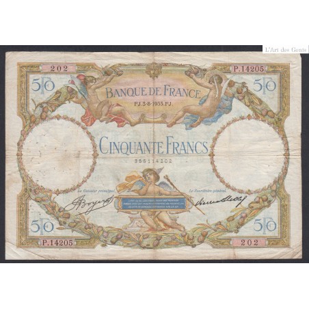 FRANCE 50 FRANCS LOM 3-8-1933 N° P.14205 202, lartdesgents.fr