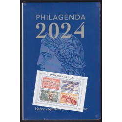 Agenda - Philagenda 2024 - avec bloc spécial numéroté de 4 timbres
