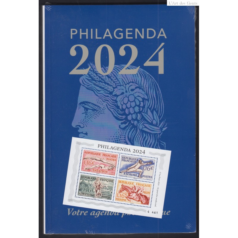 Agenda - Philagenda 2024 - avec bloc spécial numéroté de 4 timbres