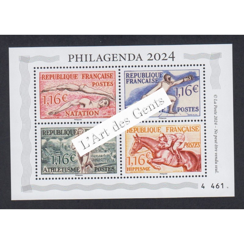 Philagenda 2024 Bloc spécial numéroté de 4 timbres - lartdesgents.fr