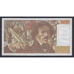 rare Billet France 100 Francs Delacroix 1978, H.3 228963, AU/UNC, cote 150 euros,  lartdesgents