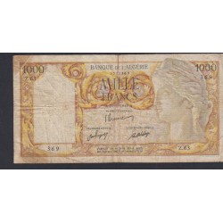 Billet ALGERIE 1000 Francs 20-01-1947 TB N° Z.63 369, lartdesgents.fr