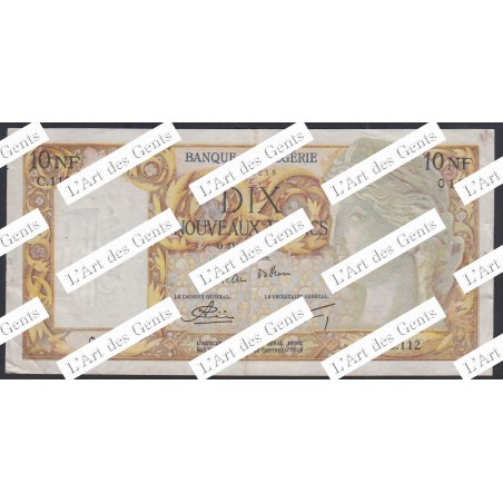 Billet ALGERIE 10 Nouveaux Francs 31-7-1959 SUP N° C.112/018, lartdesgents.fr