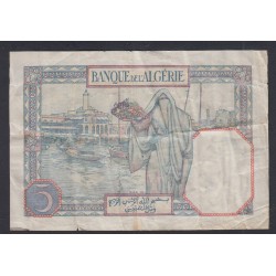 Billet ALGERIE 5 Francs 11-4-1933 TTB N° X.4069 156, lartdesgents.fr