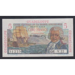 Billet Guadeloupe 5 Francs 1947 SPL - N°V.22/51225 - lartdesgents.fr