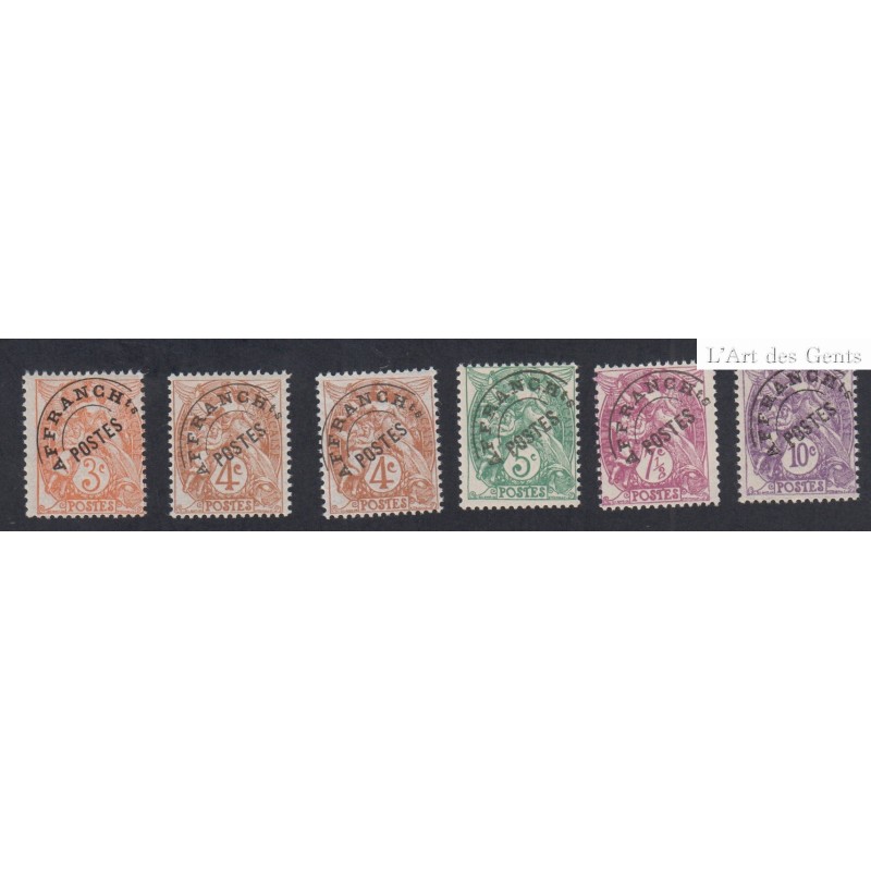 Série Timbres Préoblitérés n°39 à n°43 neufs** 1922-1947 - cote 54 euros,  lartdesgents.fr