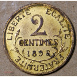 France DUPUIS Fautée - 2 centimes 1898 Bicolore, lartdesgents.fr