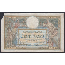 RARE FRANCE 100 FRANCS LOM 30-10-1908 TB, N° K.507 335, lartdesgents.fr