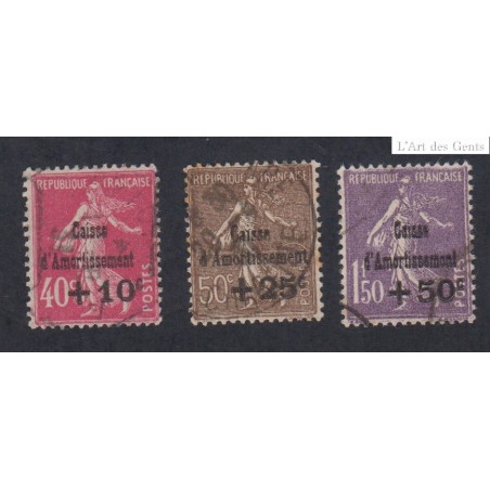 Timbres - Caisse Amortissement n°266 à 268 Année 1930 - Oblitérés - cote 145 Euros lartdesgents.fr