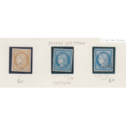 Timbres Cérès et type Sage n°14 à n°29 sauf 16, 24 et 26- Oblitérés - cote 2306 Euros - lartdesgents
