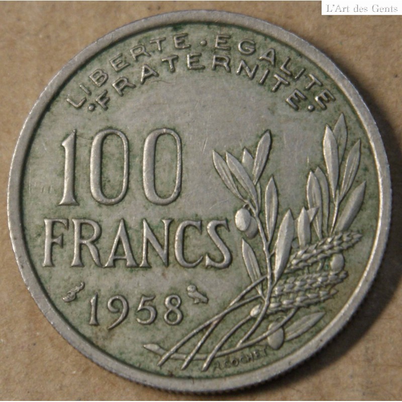 Cochet 100 Francs 1958 Chouette, lartdesgents.fr