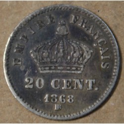 NAPOLEON III 20 Centimes 1868BB, lartdesgents.fr
