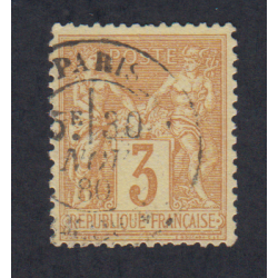 Timbre France  n°86 Type sage 1878 Oblitéré Signé cote 60 Euros lartdesgents.fr