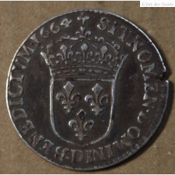 ROYALE FR - Louis XIV douzième d' écu 1664 D Lyon, lartdesgents.fr