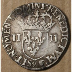 QUART d'écu HENRI III 1587 RENNES, croix de face, LARTDESGENTS.FR