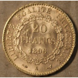 France Génie 20 Francs or 1896 A torche, lartdesgents.fr