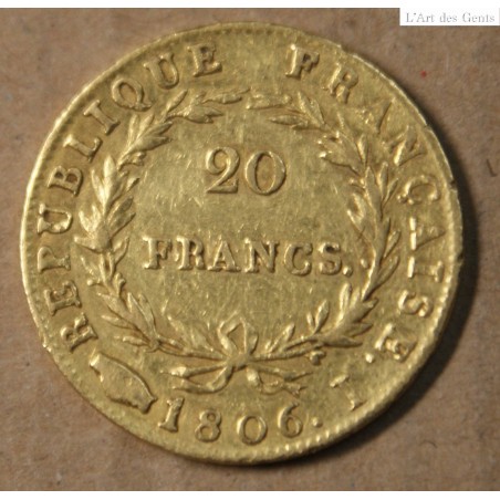 France Napoléon Ier 20 Francs or 1806 I Limoges, lartdesgents.fr