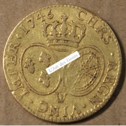 ROYALE FR - Louis XV écu d'or au bandeau 1746 W Lille TTB, lartdesgents.fr