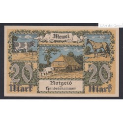 BILLET - Memel 20 mark 22 février 1922, French Administration-Post WWI, lartdesgents.fr