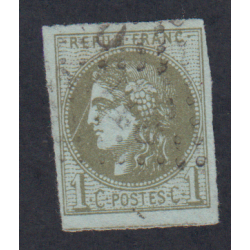 Timbre France n°39C - 1870 Oblitéré signé cote 175 Euros lartdesgents.fr