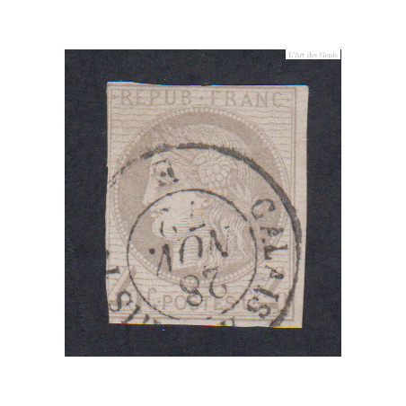 Timbre France n°41B Emission Bordeaux 1870 Oblitéré Signé cote 350 Euros lartdesgents