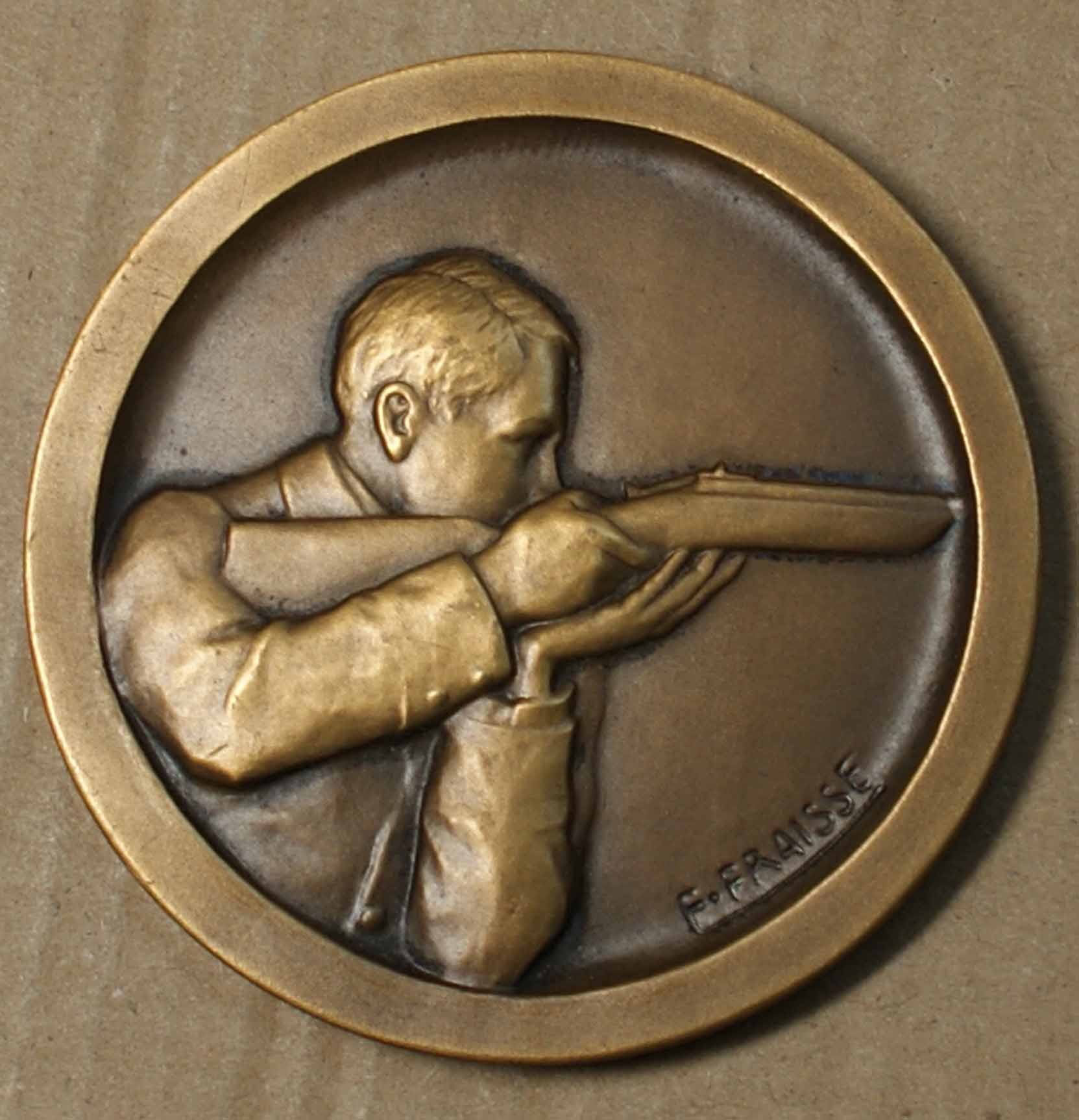 Médaille Moto Bronze – Signée F. Fraisse – Pièce Décorative