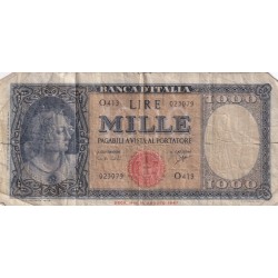 Billet Italie 5000 Lire 23 MARZO 1961- 1947  + 2 X 1000 LIRE MEDUSA- lartdesgents.fr