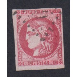 timbre n°49c, 80 c. rose carminé, déc 1870, oblitéré Signé cote 550 Euros  lartdesgents.fr