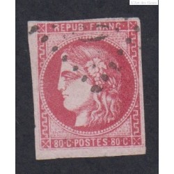 timbre n°49c, 80 c. rose carminé, déc 1870, oblitéré Signé cote 550 Euros  lartdesgents.fr