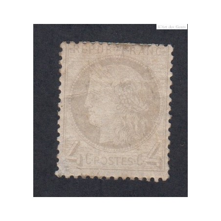 Timbre n°52, 4 c. gris, 1872, neuf* Signé cote 500 Euros lartdesgents.fr