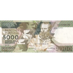 Billet Portugal 5000 escudos   1989- n°ch. 2A BJS 048175- lartdesgents.fr