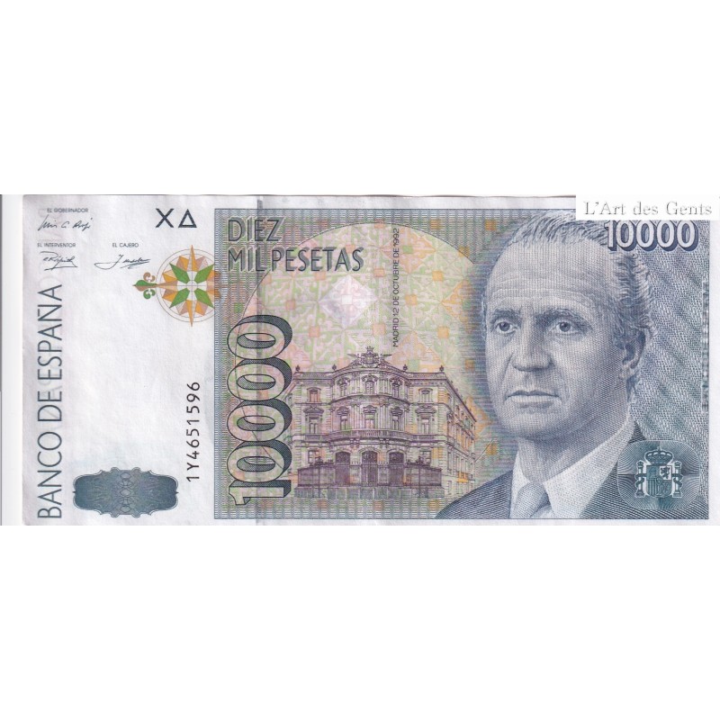 Billet ESPAGNE 10000 PESETAS 1992 n° 1Y4651596- lartdesgents.fr