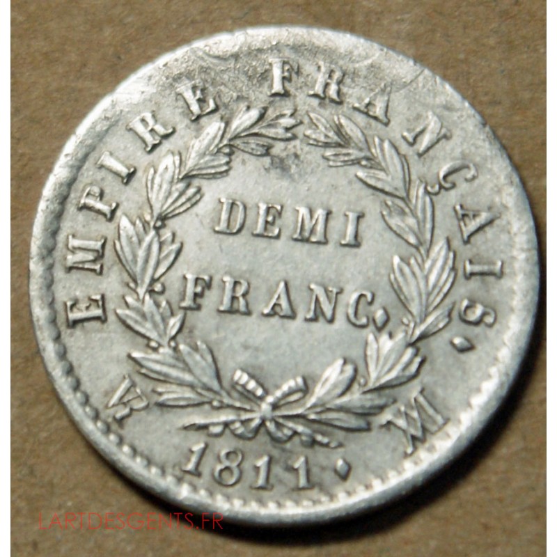 Demi Franc NAPOLEON EMPIRE, 1811 MA. lartdesgents.fr