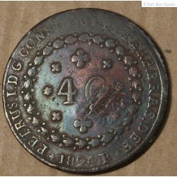 rare Maranhao. Pedro I "Counterstamped M" 40 reis 1824 , lartdesgents.fr