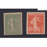 Timbres non dentelés France Type Semeuse N°130g et 138g - 1903-1906 Neufs - Signés -  cote 195 Euros lartdesgents.fr