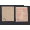 Timbres non dentelés France Type Semeuse N°130g et 138g - 1903-1906 Neufs - Signés -  cote 195 Euros lartdesgents.fr