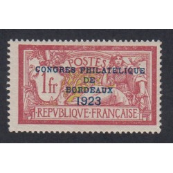 Timbre France n°182 congrès de bordeaux - 1923 - Neuf cote 600 Euros lartdesgents.fr