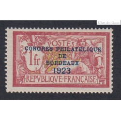 Timbre France n°182 congrès de bordeaux - 1923 - Neuf cote 600 Euros lartdesgents.fr