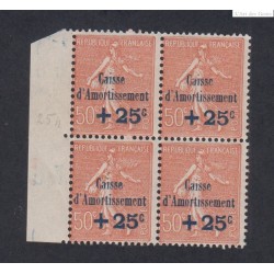 Bloc de 4 timbres n°250 Bord de feuille  Année 1928 NEUF* *  Cote 300 Euros lartdesgents.fr