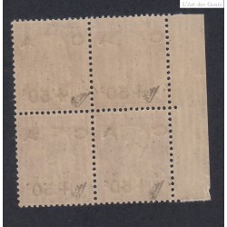 BLOC DE 4 TIMBRES N°251 Bord de feuille  Année 1928  NEUF* * Signé  Cote 480  Euros