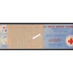 Carnet Croix Rouge avec Publicité 1952 - 2001 -  Neuf** Signé cote 550 Euros