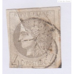 Timbre France n°41B , 4c. gris report 2, déc 1870 Oblitéré cote 350 Euros lartdesgents