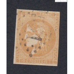 Timbre n°43B , 10c. bistre jaune report 2, fév 1871, cote 110 Euros