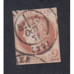 Timbre France n°40B Cérès 1870 - Oblitéré cote 330 Euros
