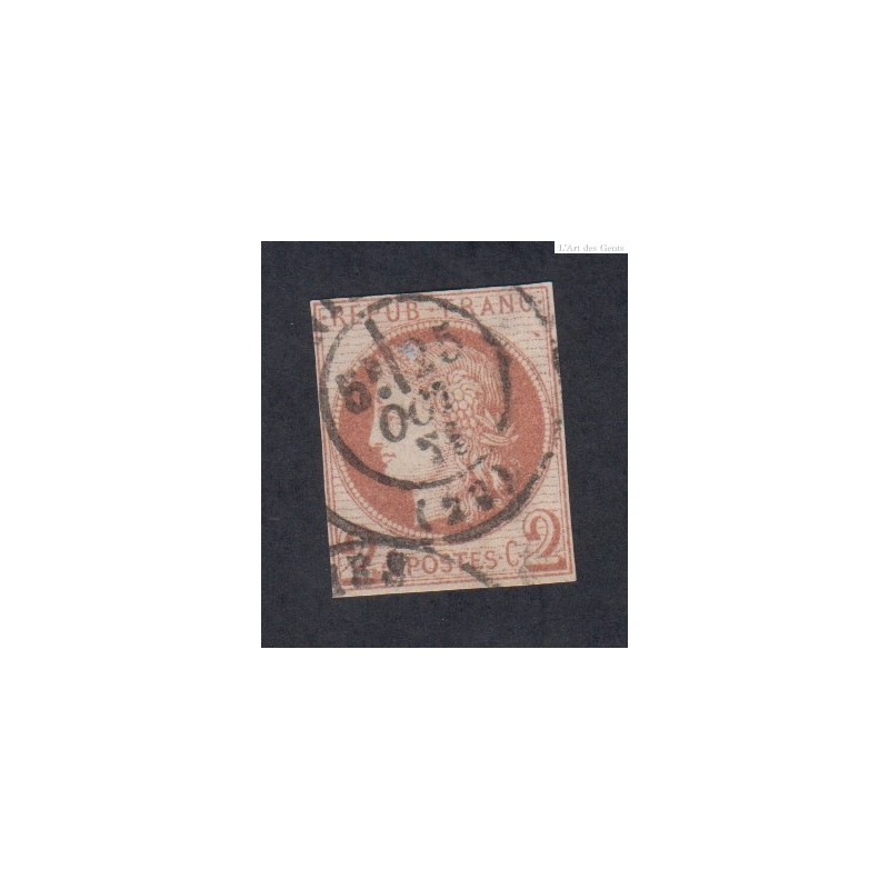 Timbre France n°40B Cérès 1870 - Oblitéré cote 330 Euros