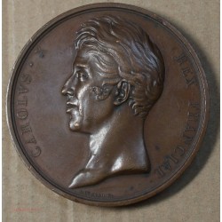 Médaille CHARLES X 1826 Agrandissement de l'église Saint-Denis-du-Sacrement à Paris, lartdesgents.fr
