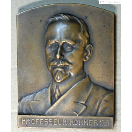 Médaille PLAQUE Professeur ROHMER 1856-1821 par A. FINOT, lartdesgents.fr