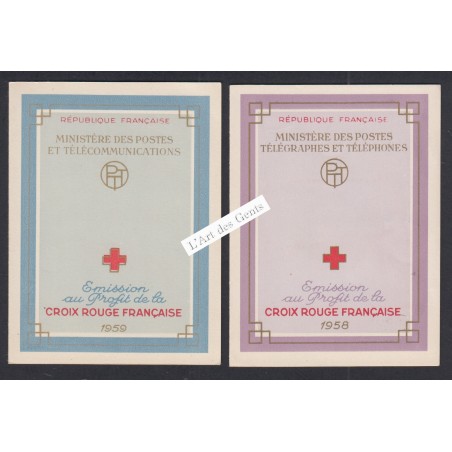 Carnets croix rouge n° 2007  et n°2008 année 1958-59 neufs** Cote 90 Euros - lartdesgents