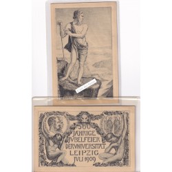 Cartes postales de l'artiste Lange, Max, Leipzig en Saxe, Jubilé des 500 ans de l'université, 1909, Rückschau