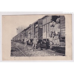 Rare CPA 76 BLANGY-SUR-BRESLE - 1915 Pendant la guerre - passaged'un train d'indiens